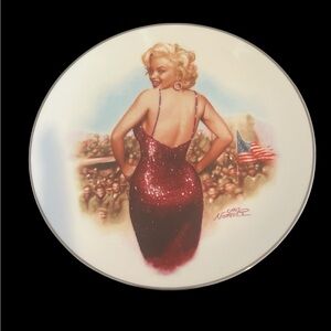 Decorative Plate with Glamorous Red Dress Design